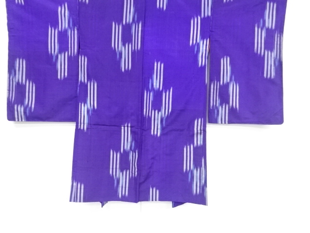 大正ロマン　絣縞模様織り出し銘仙長羽織